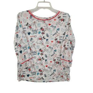 Disney Women's Pajama Set White  with graphics Size M